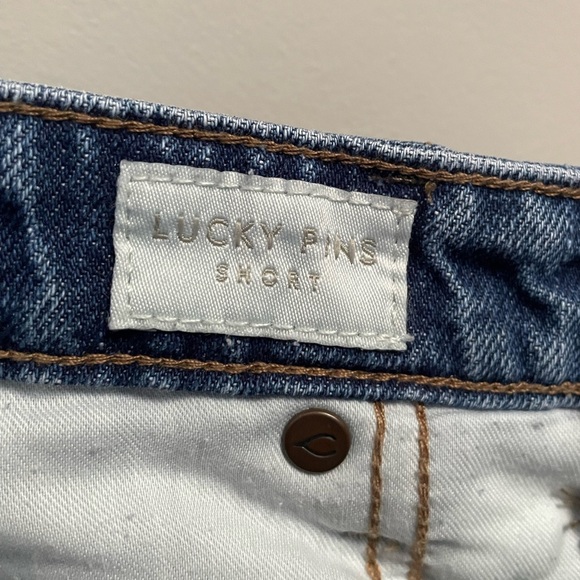 Lucky Brand Button Fly Super High Waist Raw Hem Lucky Pins Short - Picture 8 of 11